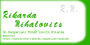 rikarda mihalovits business card